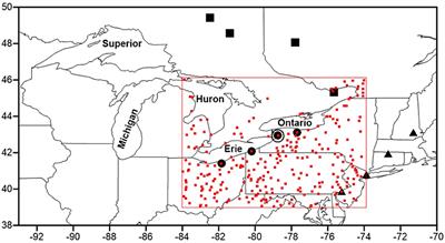 A Hybrid Dataset of Historical Cool-Season Lake Effects From the Eastern Great Lakes of North America